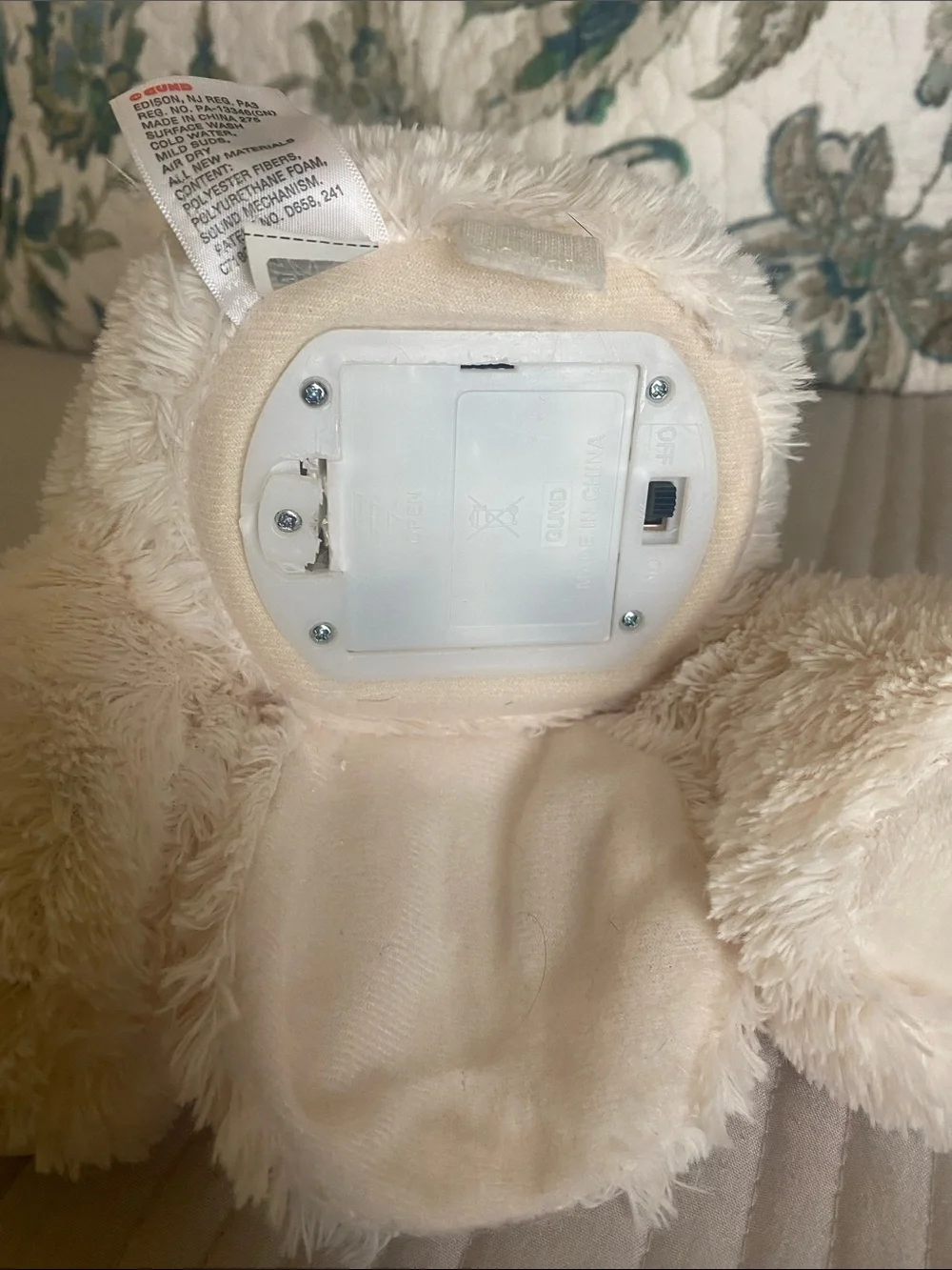 Gund plush cream